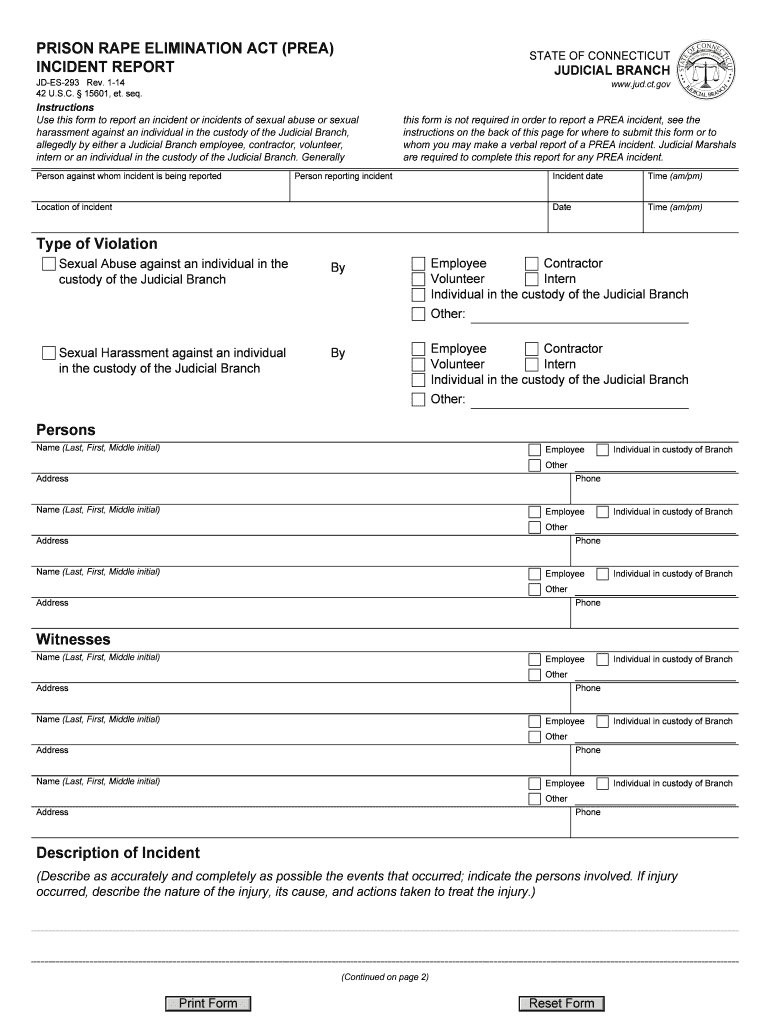 Prea Incident  Form