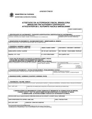 Atestado Da Autoridade Fiscal Brasileira  Form