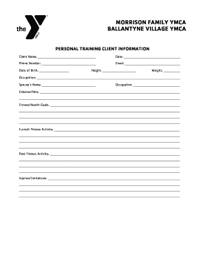 Personal Training Forms