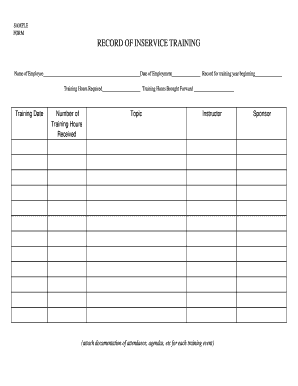 Inservice Template  Form