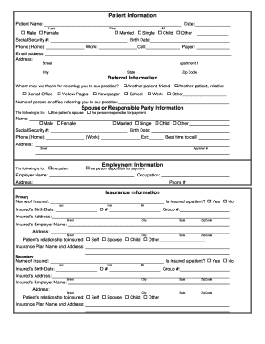 Sample New Patient Questionnaire Smiles by Dr Niles  Form