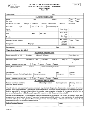 Sutter New Patient  Form