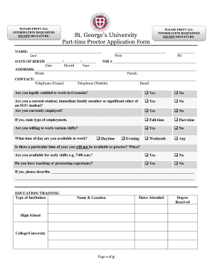 Sgu Job Application Form