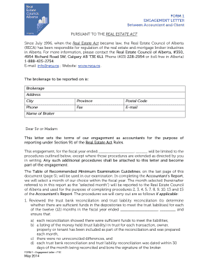 FORM 1 Engagement Letter FYE Reca