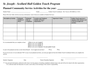 Planned Service Form St Joseph Scollard Hall Catholic Secondary Sjsh Npsc