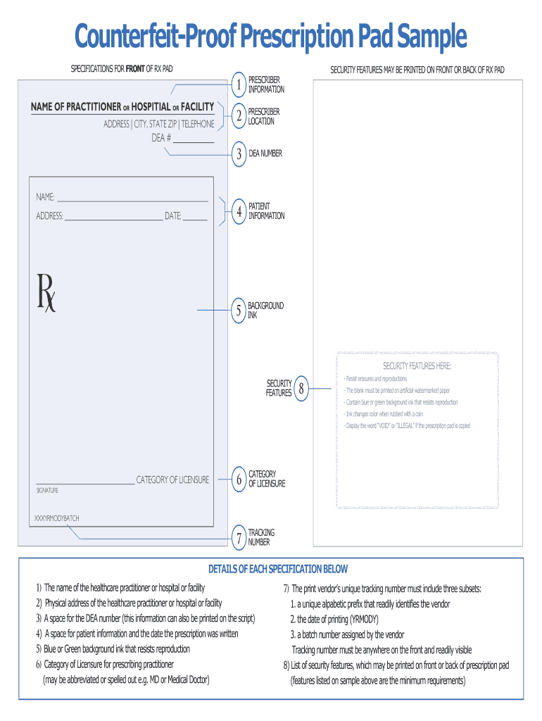 Prescription Pad Template  Form