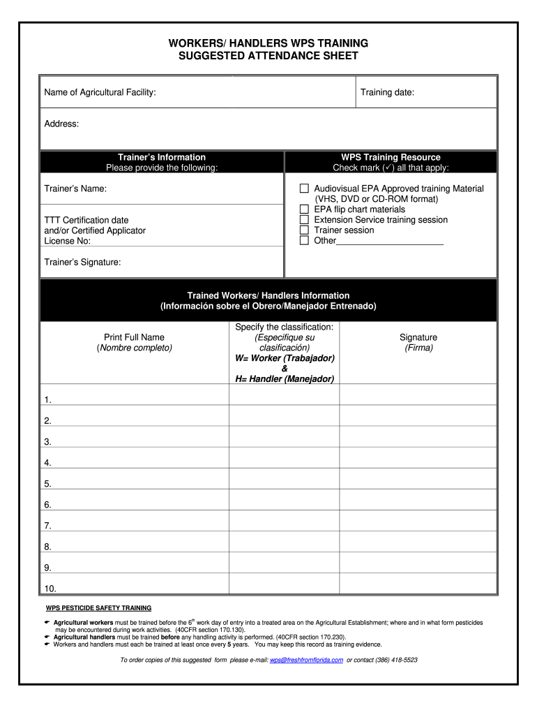 Wps Training  Form