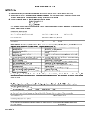 REQUEST for DRIVER REVIEW INSTRUCTIONS Georgia Dds Ga  Form