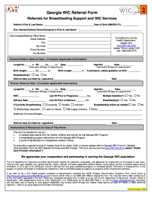 Georgia WIC Referral Form #2 Georgia Department of Public Health