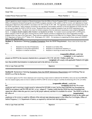 Eeo Exemption Form