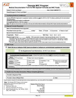 Georgia Medical Documentation Form #1 Georgia Department of