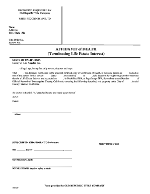 Termination of Life Estate Form