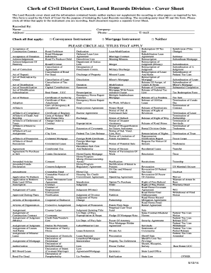 Orleans Land Records  Form