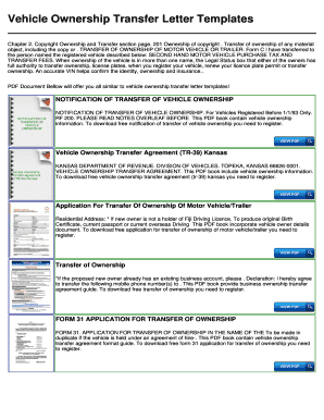 Sample Authorization Letter to Transfer Ownership of Vehicle DOC  Form