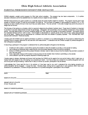 Ohsaa Urinalysis Form