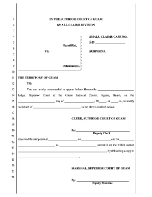 Small Claims Court Subpoena Guamselfhelp Org Guamselfhelp  Form