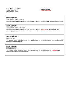 Appraisal Rider  Form