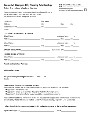 Janice Gamper Scholarship Form