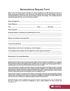 Benevolence Letter Sample  Form