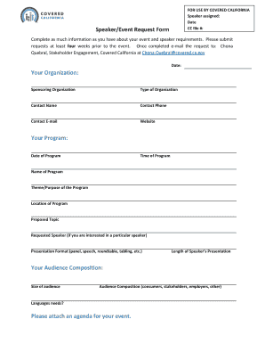 Speaker Request Form Template