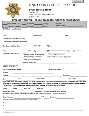  Concealed Handgun License Application Linn County Sheriff&#039;s Office 2014-2024