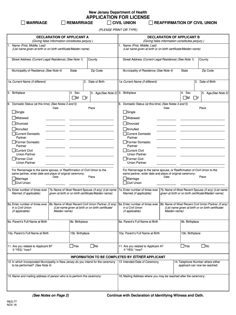  Marriage License Application Form 2013