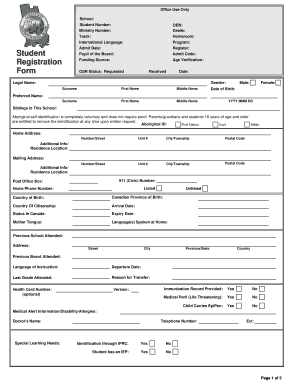 Student Registration Form Limestone District School Board