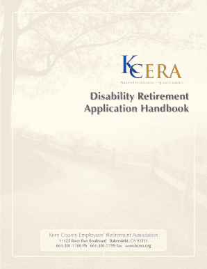 Disability Retirement Application Handbook KCERA Kcera  Form