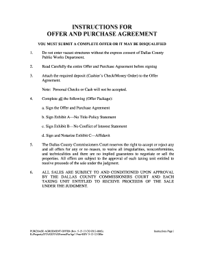 Get and Sign Purchase Agreement Instructions 2012-2022 Form