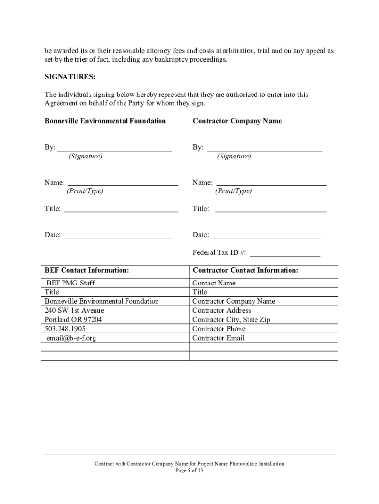 Solar Installation Agreement  Form