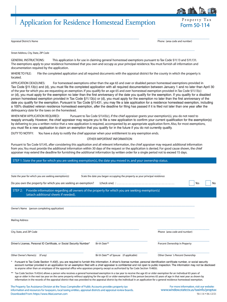 Get and Sign Kendall County Homestead Exemption Form 2019-2022