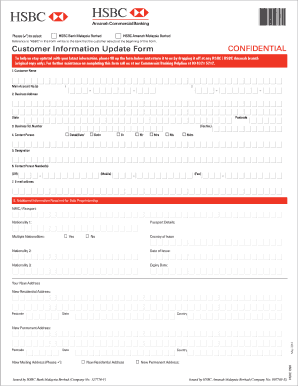Customer Information Update Form ConvMay2014 HSBC Malaysia Hsbc Com