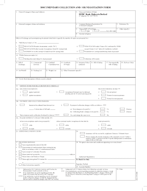 DOCUMENTARY COLLECTION and or NEGOTIATION FORM Hsbc Com