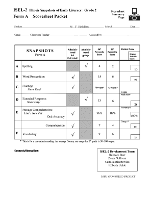 Isel Scoring Form