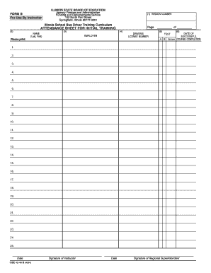 New School Bus Driver Program with Training Form