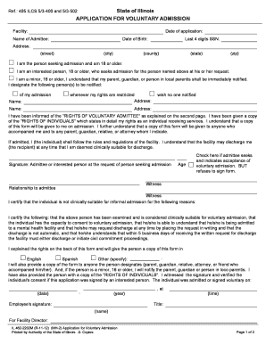 Illinois Voluntary Admission Form