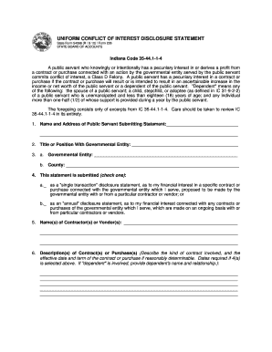 Indiana Conflict of Interest Form