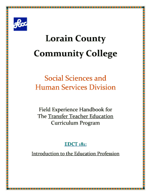 EDCT 181 Handbook Lorain County Community College Lorainccc  Form
