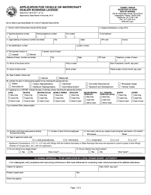 Indiana Business License  Form