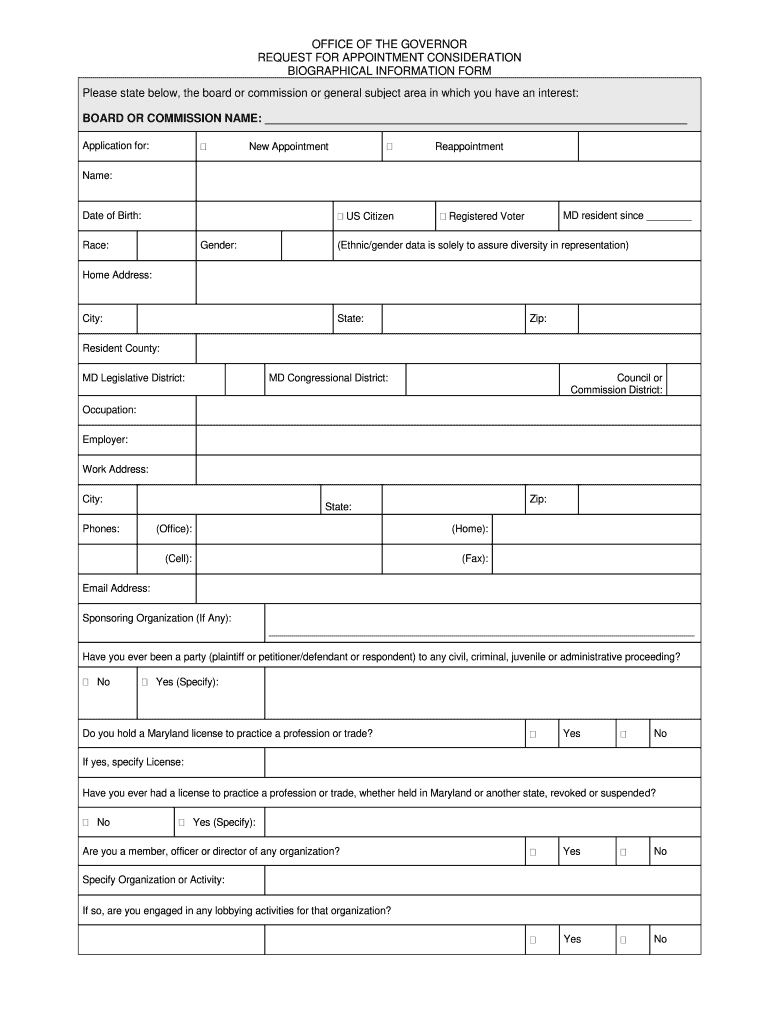 Maryland Consideration  Form