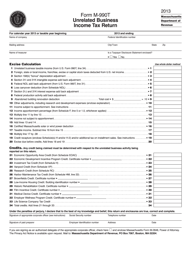 Form M 990T Mass Gov Mass 2020