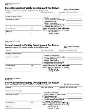 407, State Convention Facility Development Tax State of Michigan Michigan  Form