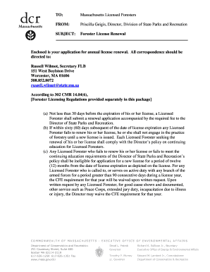 Massachusetts Licensed Foresters Mass Gov Mass  Form