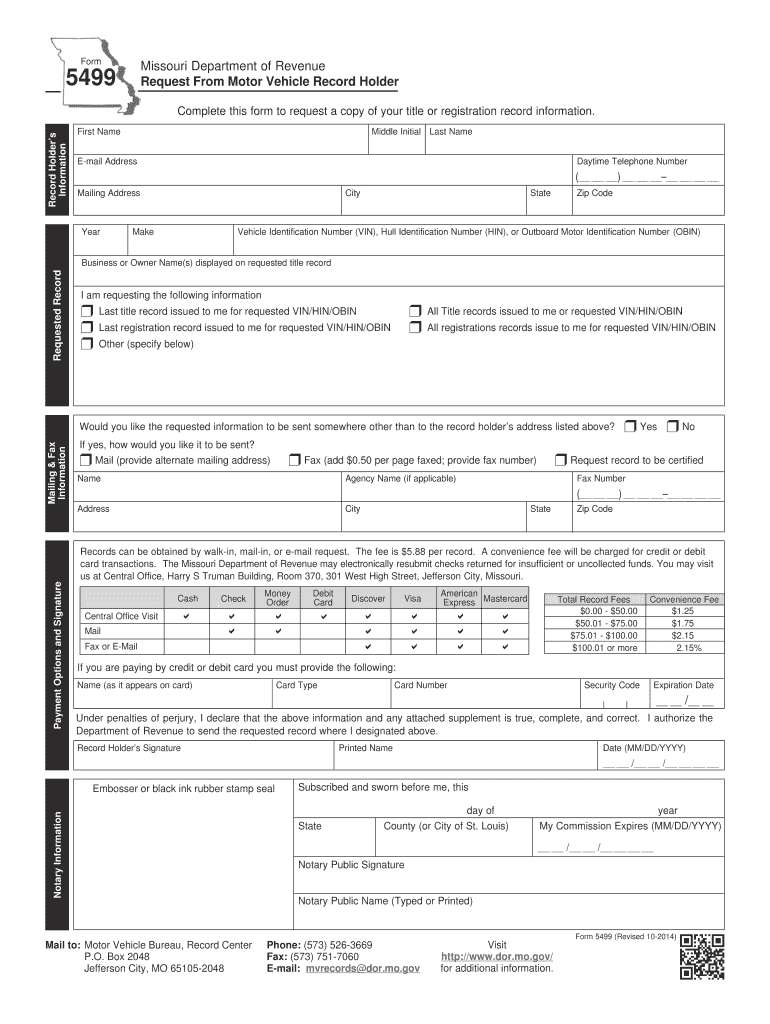 Form 5499 Missouri