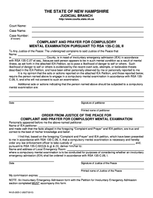 Nh Prayer and Complaint  Form