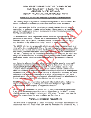 Njdoc Disabled Visitor Procedure Form