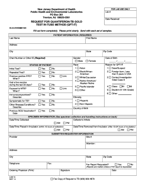 Quantiferon Gold Requistion  Form