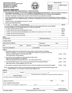  Ohio Dlc 1551 Supplier Application 2013-2024