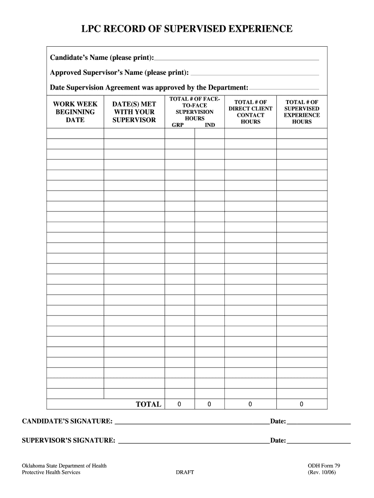 EVALUATION of SUPERVISED EXPERIENCE LPC Draft DOC Ok  Form