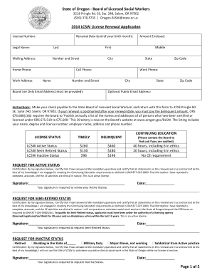 LCSW Renewal Form Oregon Gov Oregon